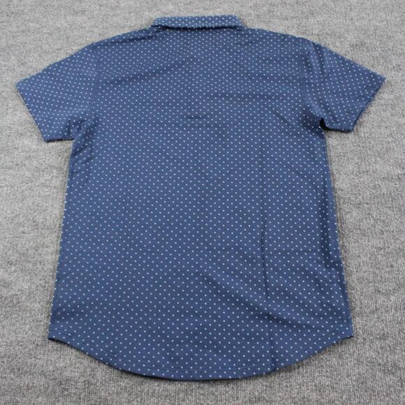 Bylt Polo Men Medium Drop Cut Lux Dotted Blue Wave Frost Performance Casual - Picture 6 of 10